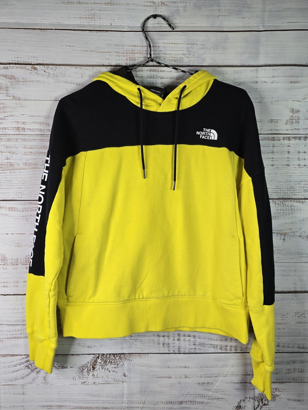 The North Face Women’s Yellow Black Colorblock Pullover Hoodie Size Small